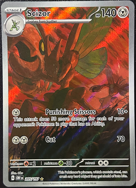 Scizor (IR - Full Art) - SV Obsidian Flames 205/197 (Near Mint)