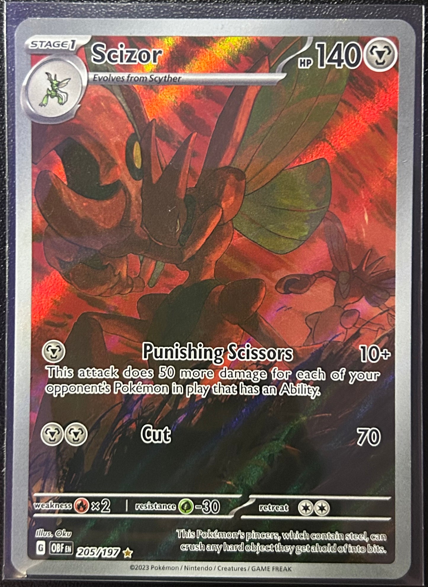 Scizor (IR - Full Art) - SV Obsidian Flames 205/197 (Near Mint)