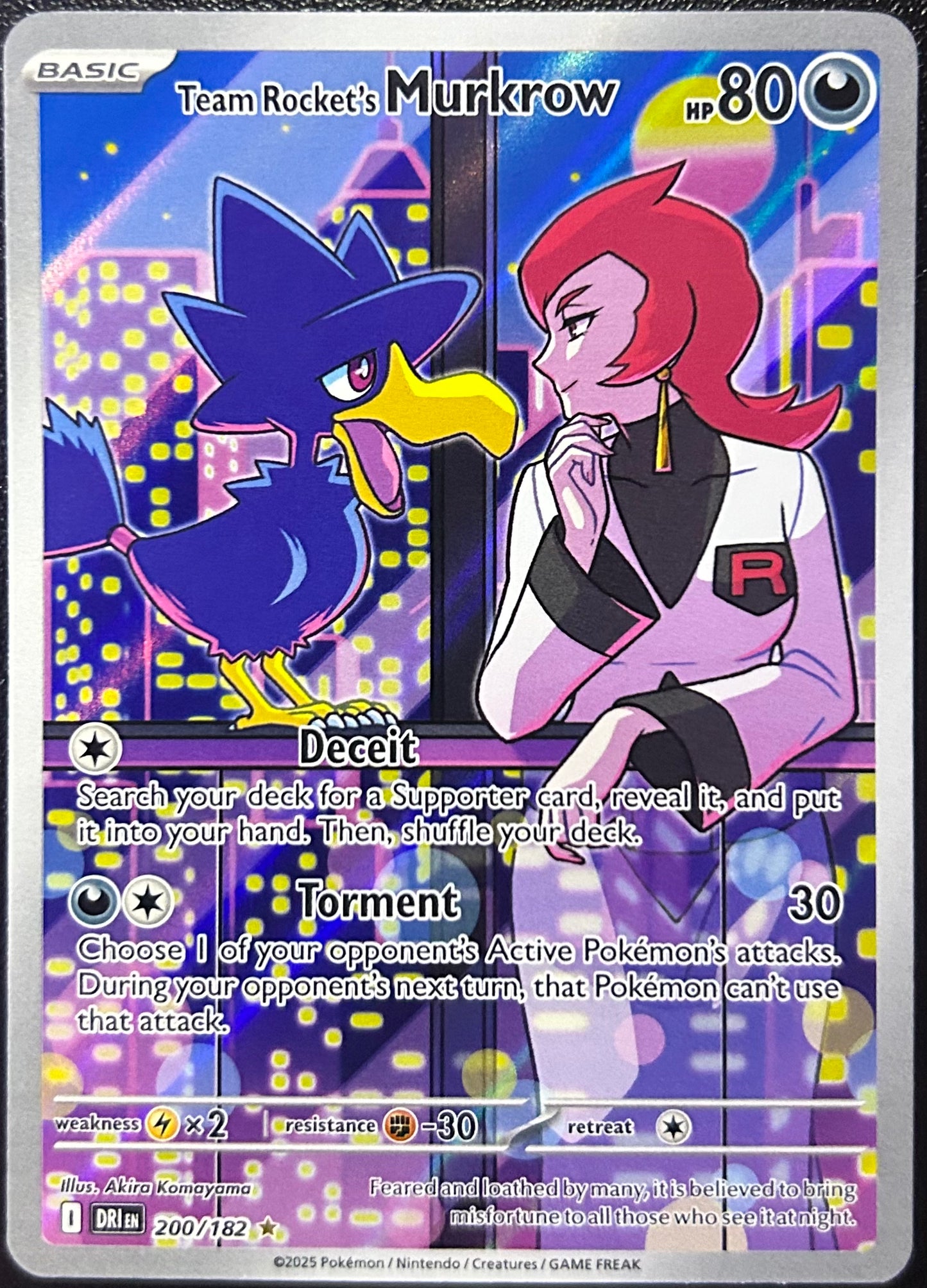 Team Rocket's Murkrow (IR - Full Art) - SV Destined Rivals 200/182 (Near Mint)