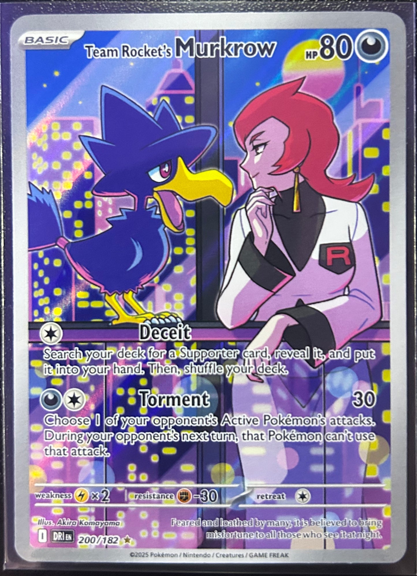 Team Rocket's Murkrow (IR - Full Art) - SV Destined Rivals 200/182 (Near Mint)